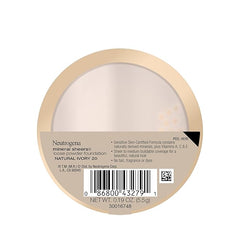 Neutrogena Mineral Sheers Loose Powder Makeup Foundation Lightweight Face Makeup Sheer to Medium Buildable Coverage-Sensitive Skin Foundation with Vitamin A, C, & E, Natural Ivory 20,19 oz (Pack of 2)