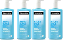 Neutrogena Hydro Boost Body Gel Cream,Hydrating Body Lotion with Hyaluronic Acid for Sensitive Skin,Fragrance-Free Hyaluronic Acid Moisturizer,16 oz,(Pack of 4)