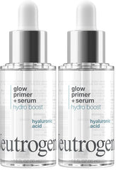 Neutrogena Hydro Boost Glow Booster Primer & Serum, Hydrating & Moisturizing Face Serum-to-Primer Hybrid, Infused with Purified Hyaluronic Acid & Designed to Instantly Hydrate, 1.0 fl. oz (Pack of 2)