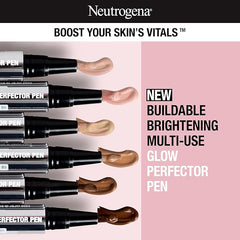 Neutrogena Healthy Skin Glow Perfector Concealer Pen, Lightweight Liquid Makeup for Face with Pro-Vitamin B5 & Vitamin E for a Radiant Finish, Fair, 0.1 oz